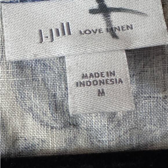 J.Jill Love Linen 100% Linen croqette cottagecore bohemian bell sleeve M PRETTY - Picture 2 of 8